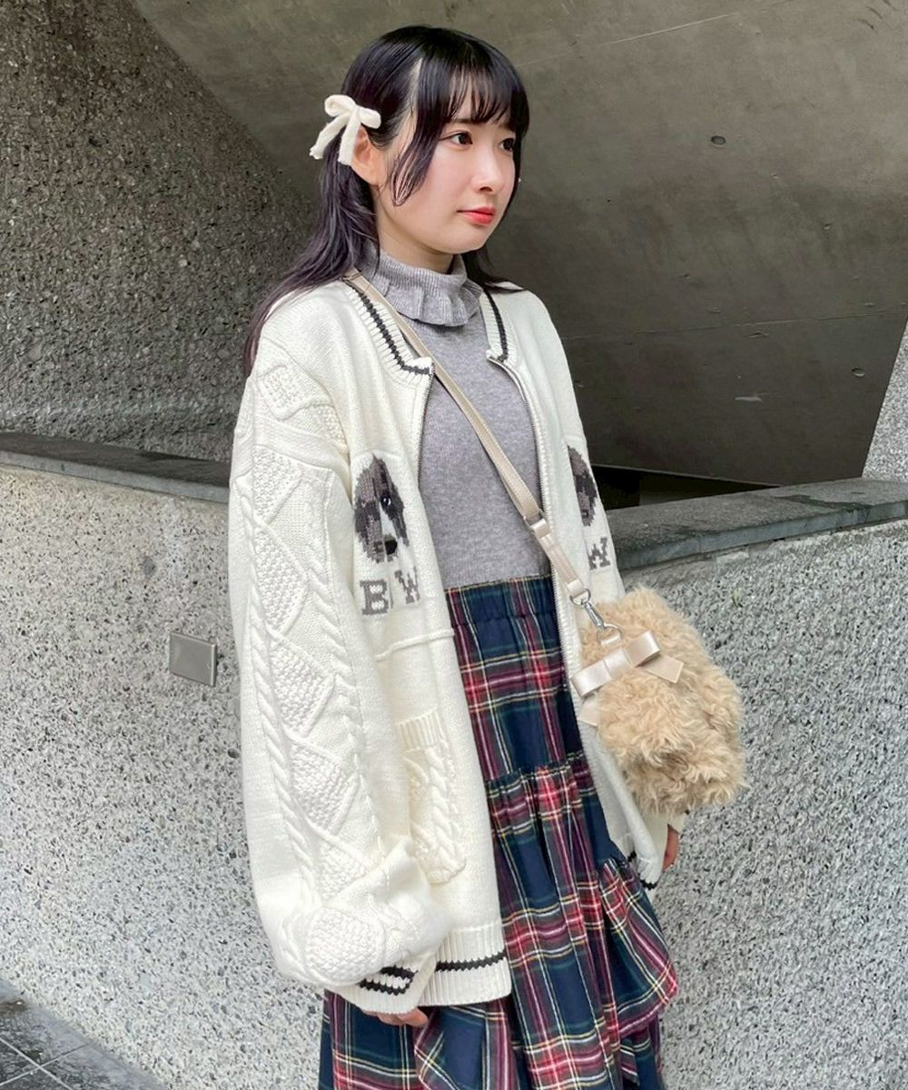 TWIN DOGS KNIT JUMPER | Candy Stripper（キャンディ ストリッパー