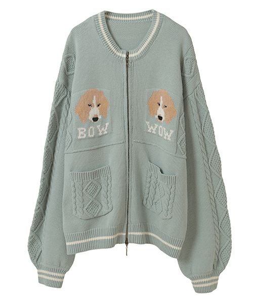 TWIN DOGS KNIT JUMPER | Candy Stripper（キャンディ ストリッパー