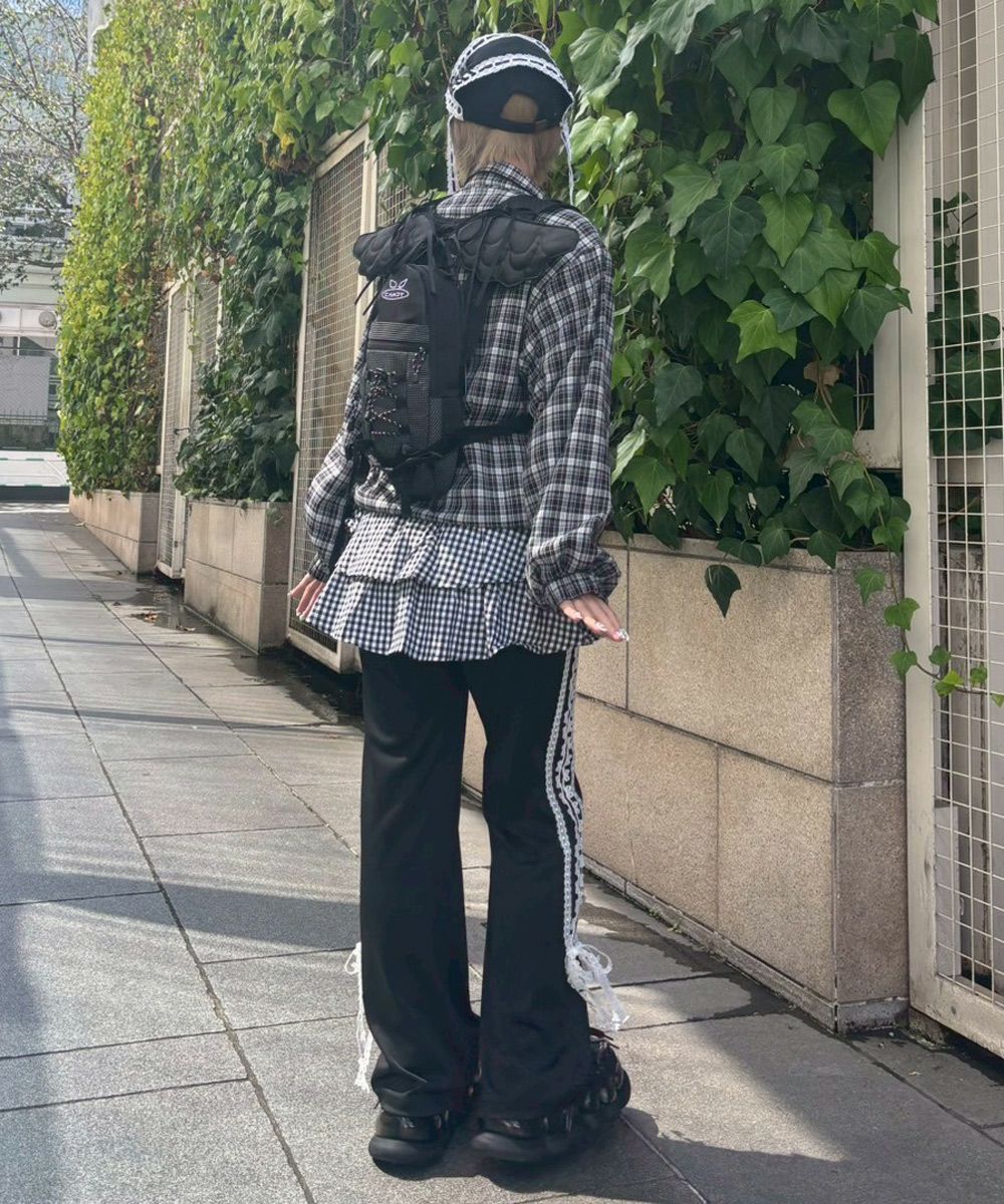 GINGHAM CHECK SKIRT LAYERED PANTS | Candy Stripper（キャンディ
