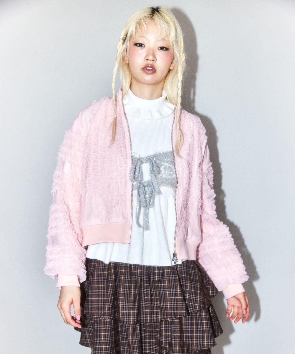 OVERLAPPED FRILL BLOUSON | Candy Stripper（キャンディ ストリッパー