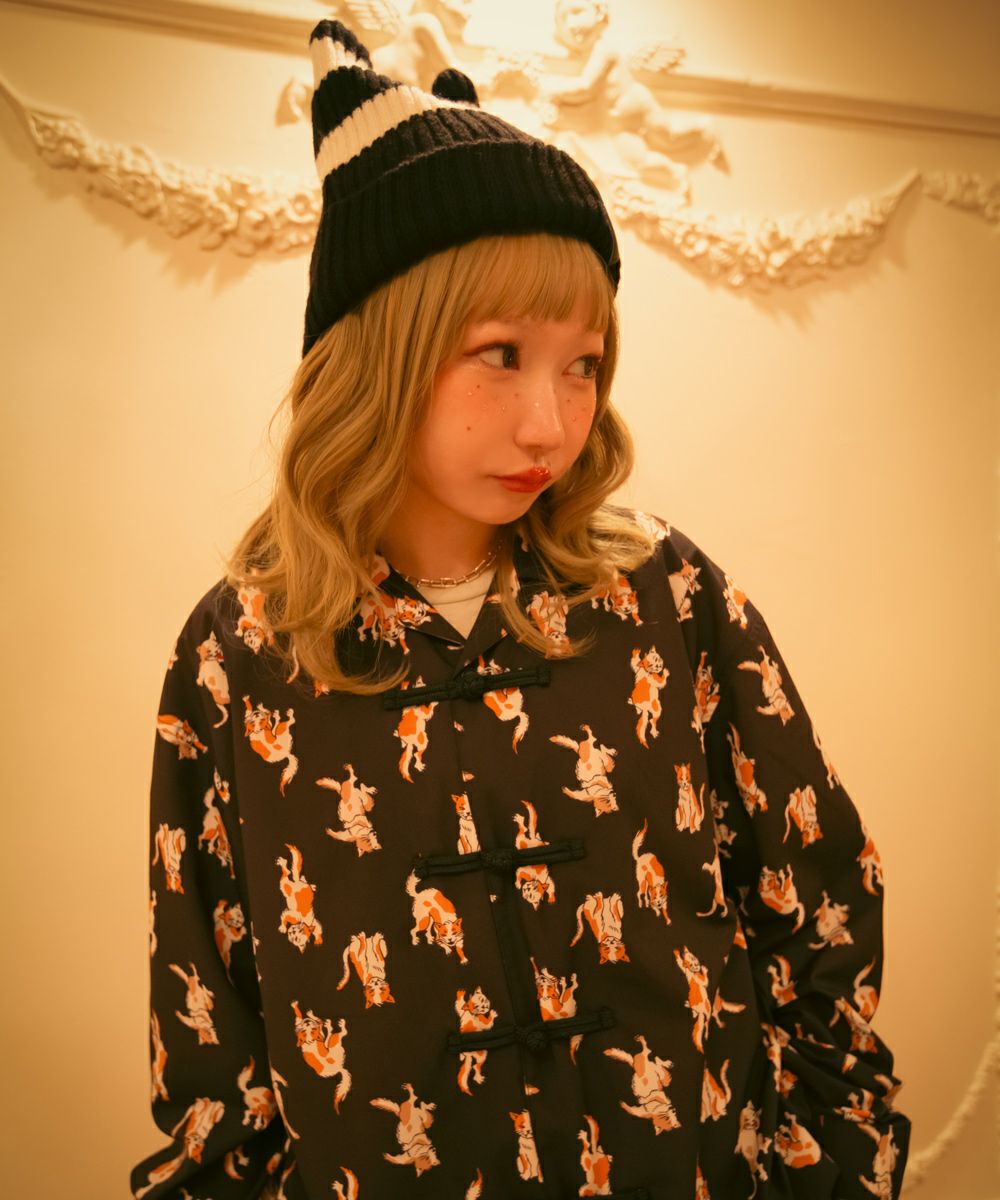 PRANK CATS CHINA SHIRT | Candy Stripper（キャンディ ストリッパー