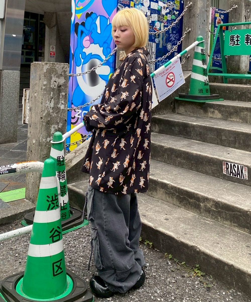 PRANK CATS CHINA SHIRT | Candy Stripper（キャンディ ストリッパー