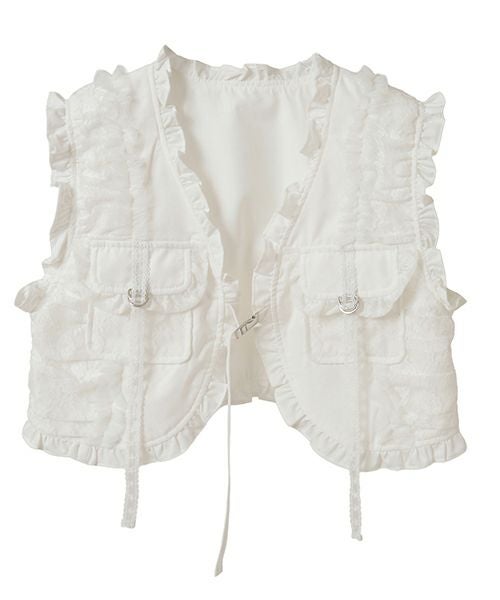 Candy Stripper LACE FRILL POCKET ベスト LACE FRILL POCKET VEST | Candy Stripper（キャンディ ストリッパー