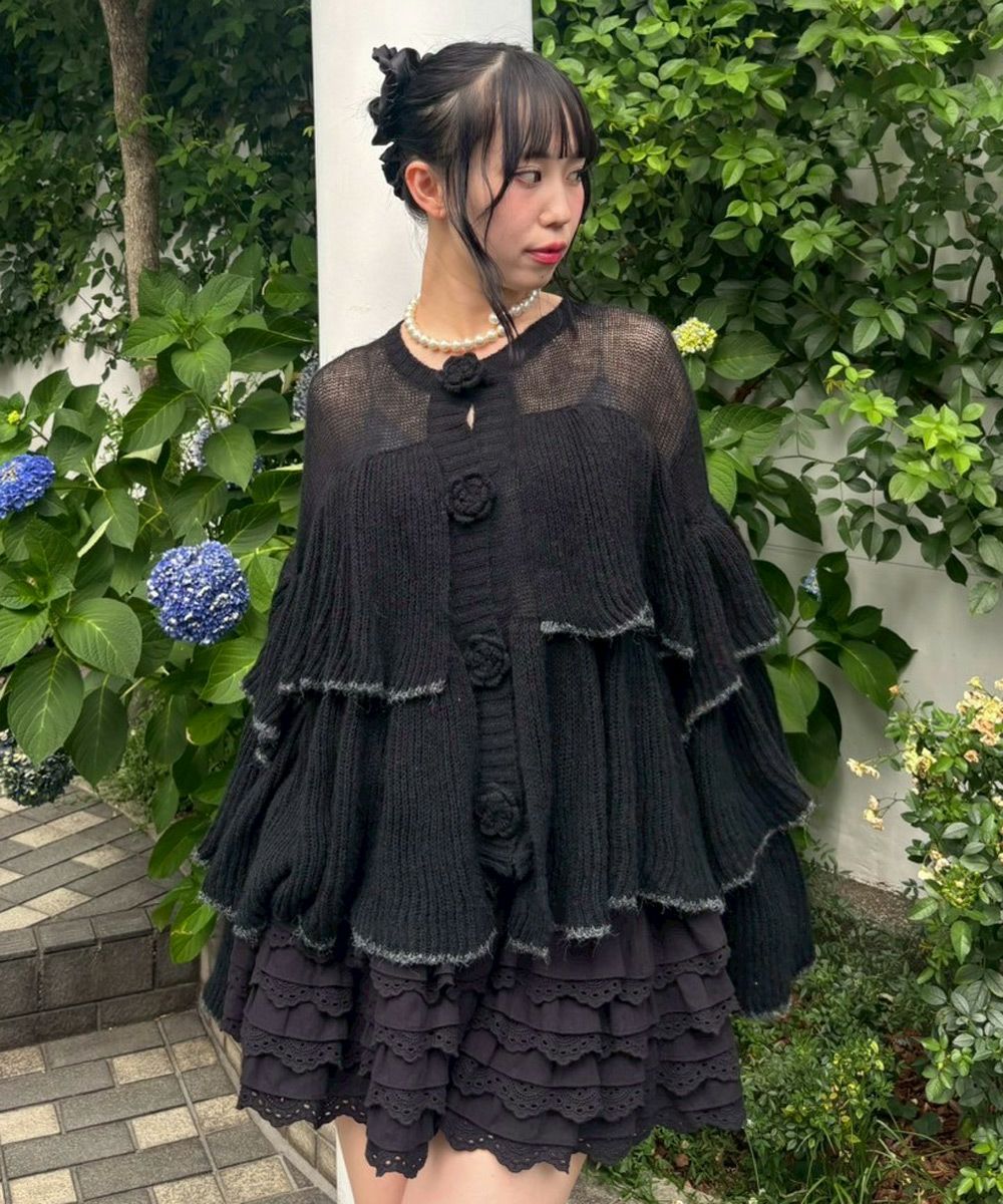 ROSE SHEER KNIT CARDIGAN | Candy Stripper（キャンディ ストリッパー