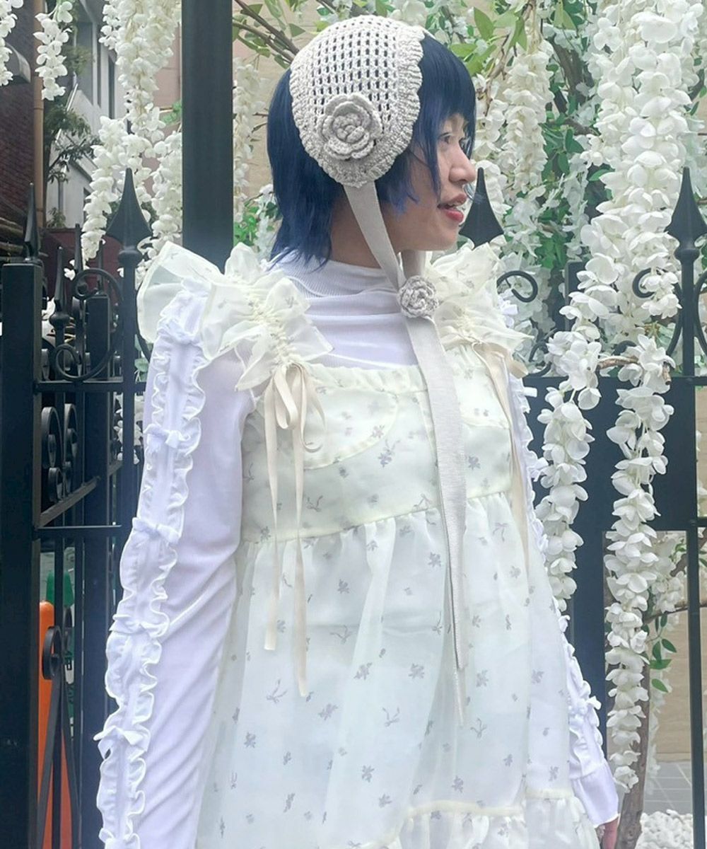 FLOWER KNIT HEAD DRESS | Candy Stripper（キャンディ ストリッパー