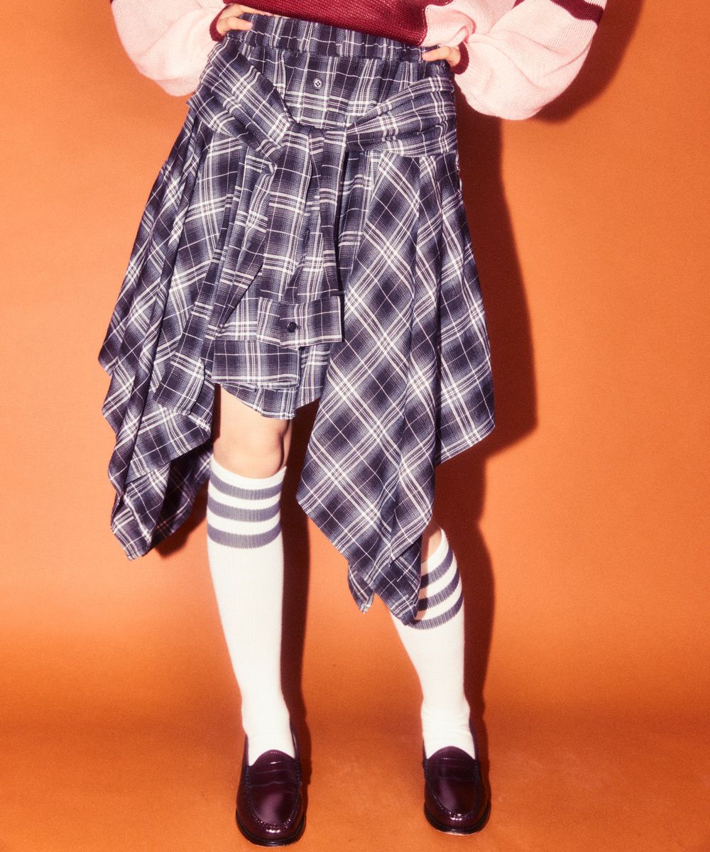 CHECK SHIRT WRAP SKIRT | Candy Stripper（キャンディ ストリッパー