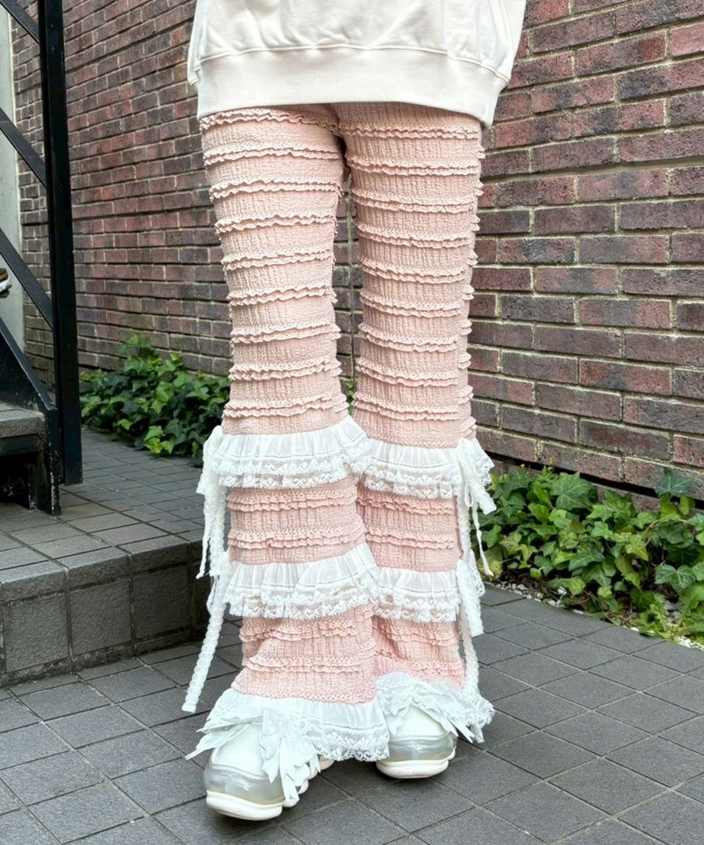 FRILL LACE FLARE PANTS | Candy Stripper（キャンディ ストリッパー