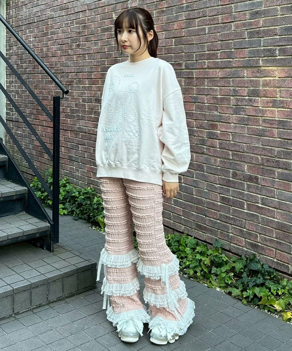 FRILL LACE FLARE PANTS | Candy Stripper（キャンディ ストリッパー