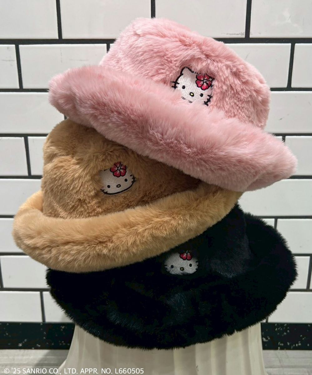 HELLO KITTY】HIBISCUS FUR HAT | Candy Stripper（キャンディ