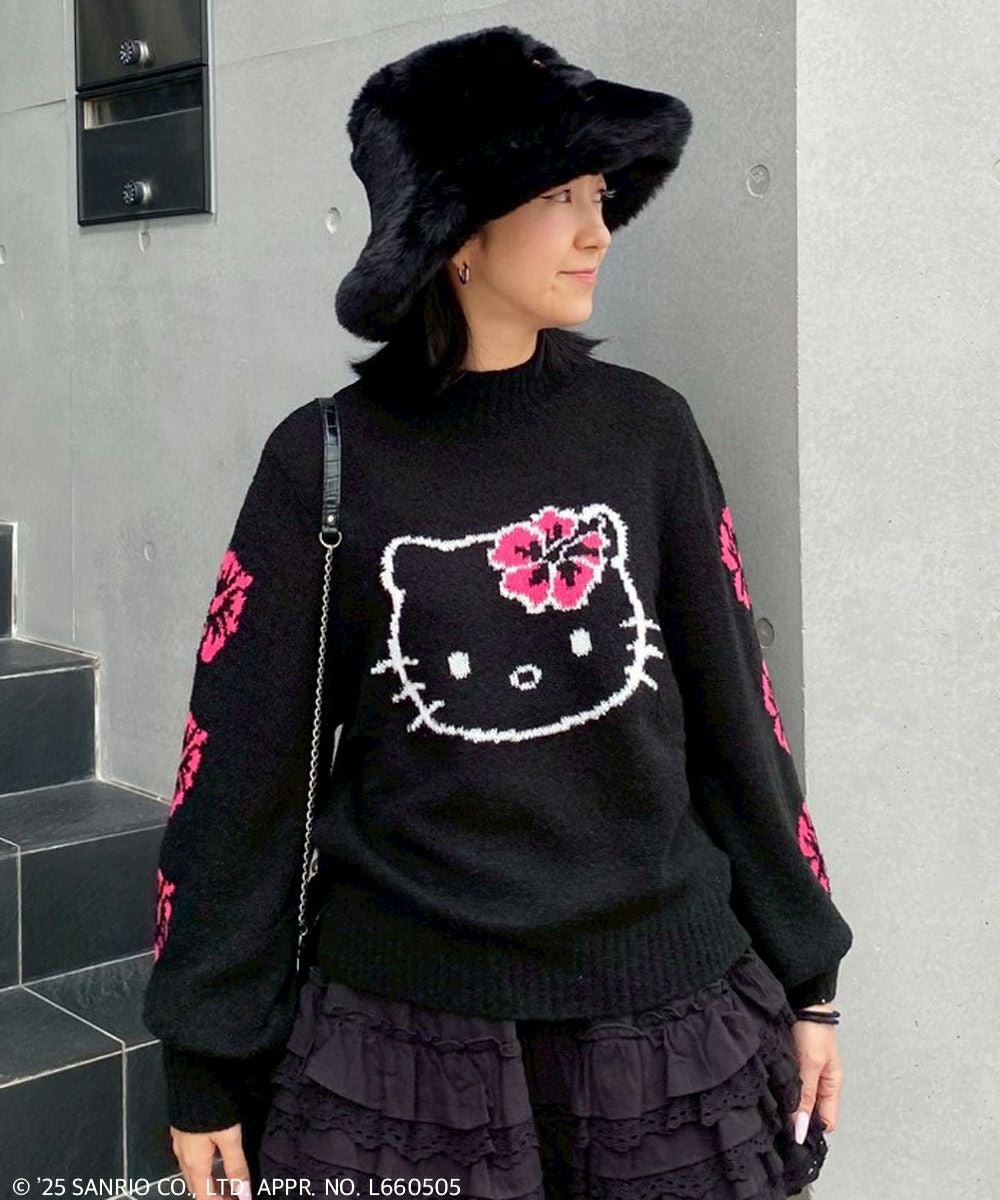 HELLO KITTY】HIBISCUS FUR HAT | Candy Stripper（キャンディ