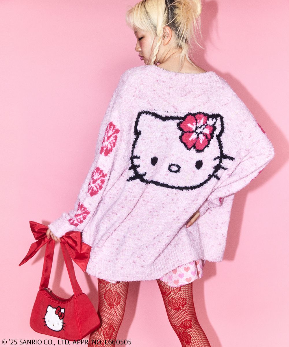 HELLO KITTY】HIBISCUS KNIT CARDIGAN | Candy Stripper（キャンディ
