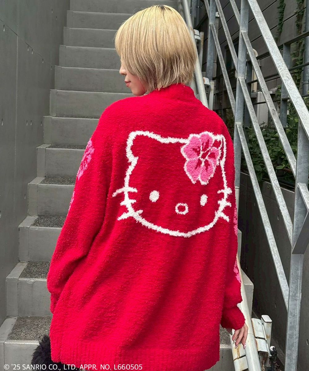 HELLO KITTY】HIBISCUS KNIT CARDIGAN | Candy Stripper（キャンディ