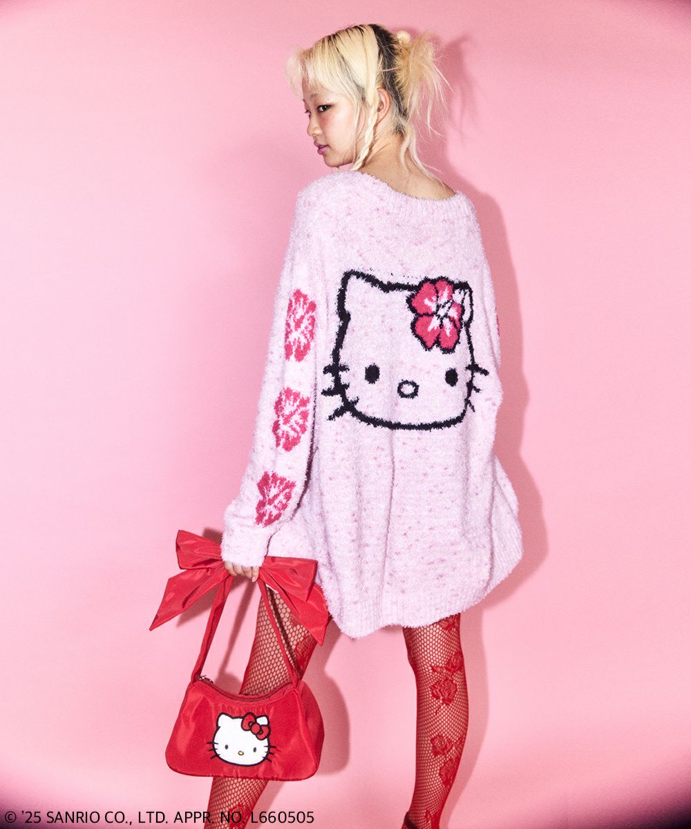 HELLO KITTY】HIBISCUS KNIT CARDIGAN | Candy Stripper（キャンディ