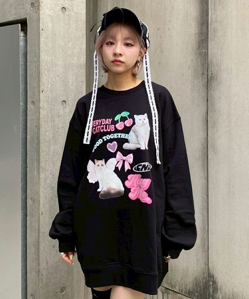 CAT CLUB SWEAT ONE-PIECE | Candy Stripper（キャンディ ストリッパー