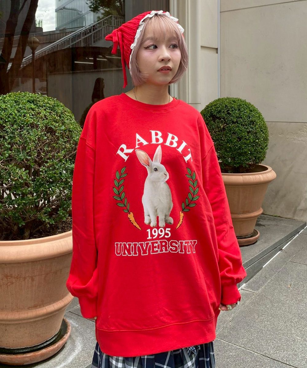 RABBIT UNIVERSITY SWEAT ONE-PIECE | Candy Stripper（キャンディ