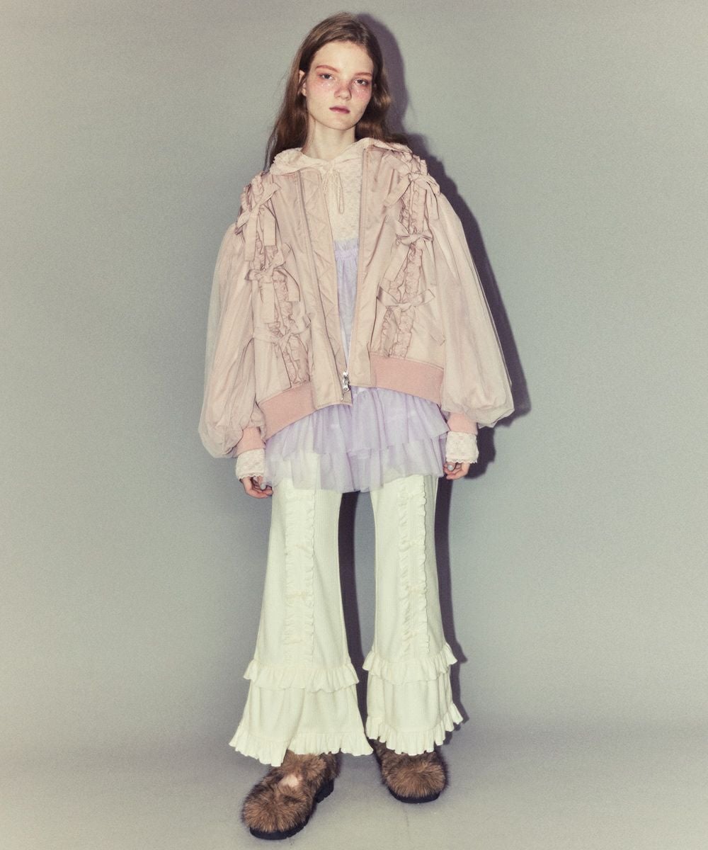 DECORATE RIBBON FLARE PANTS | Candy Stripper（キャンディ