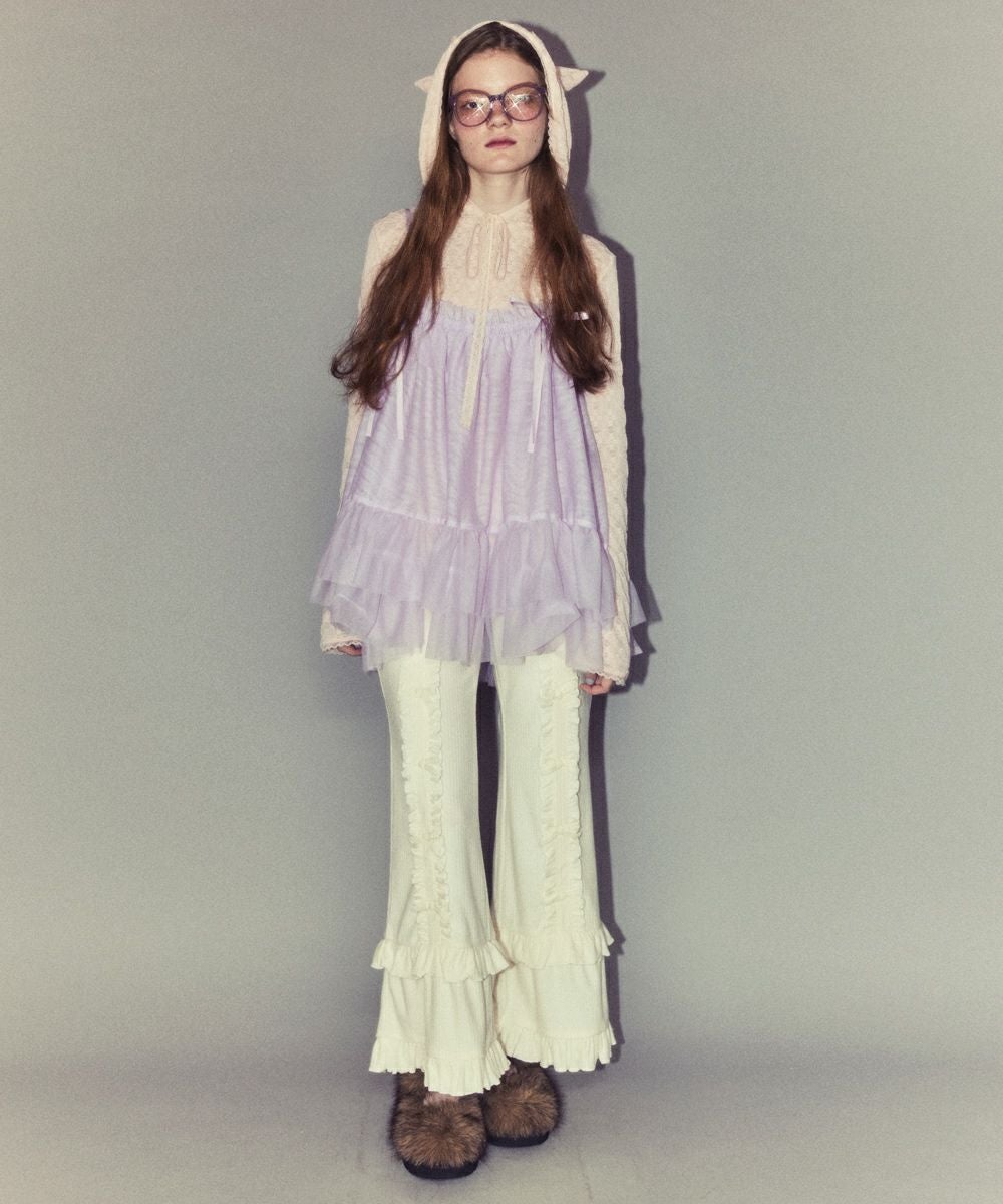 DECORATE RIBBON FLARE PANTS | Candy Stripper（キャンディ