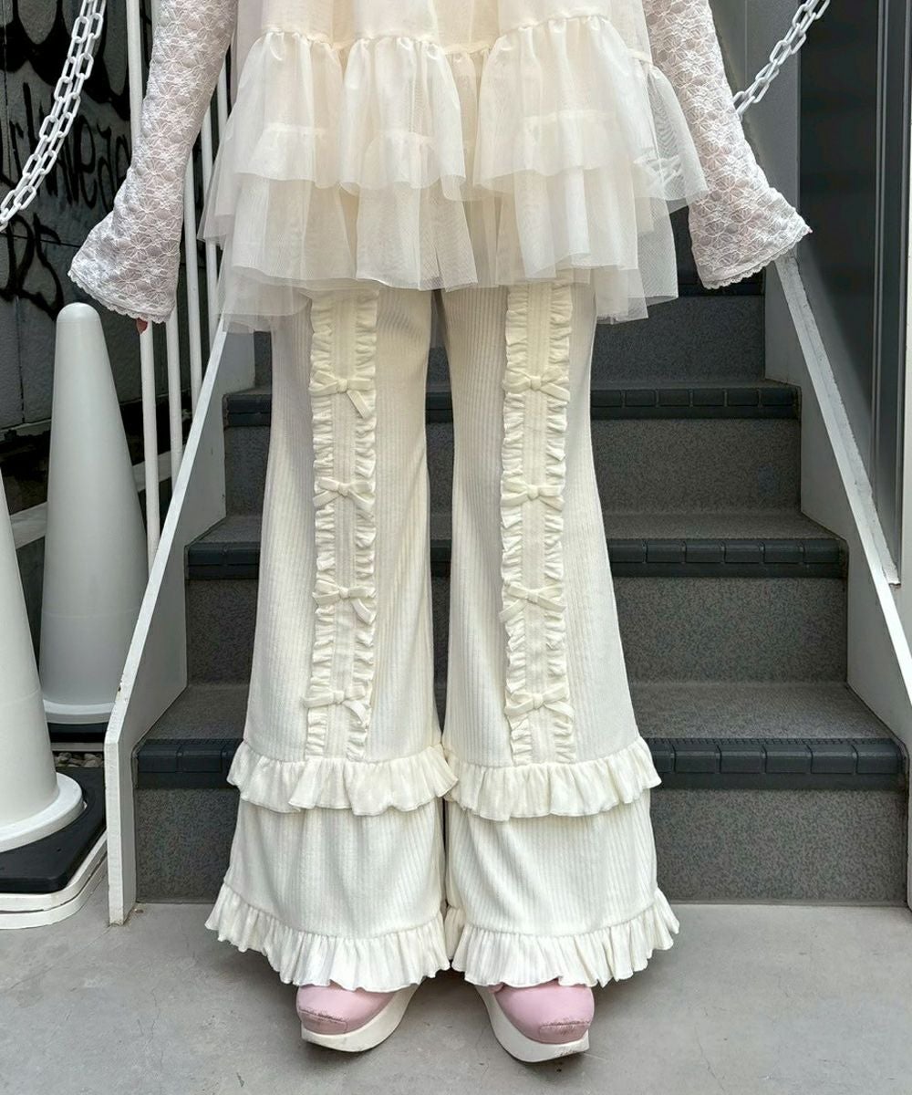 DECORATE RIBBON FLARE PANTS | Candy Stripper（キャンディ