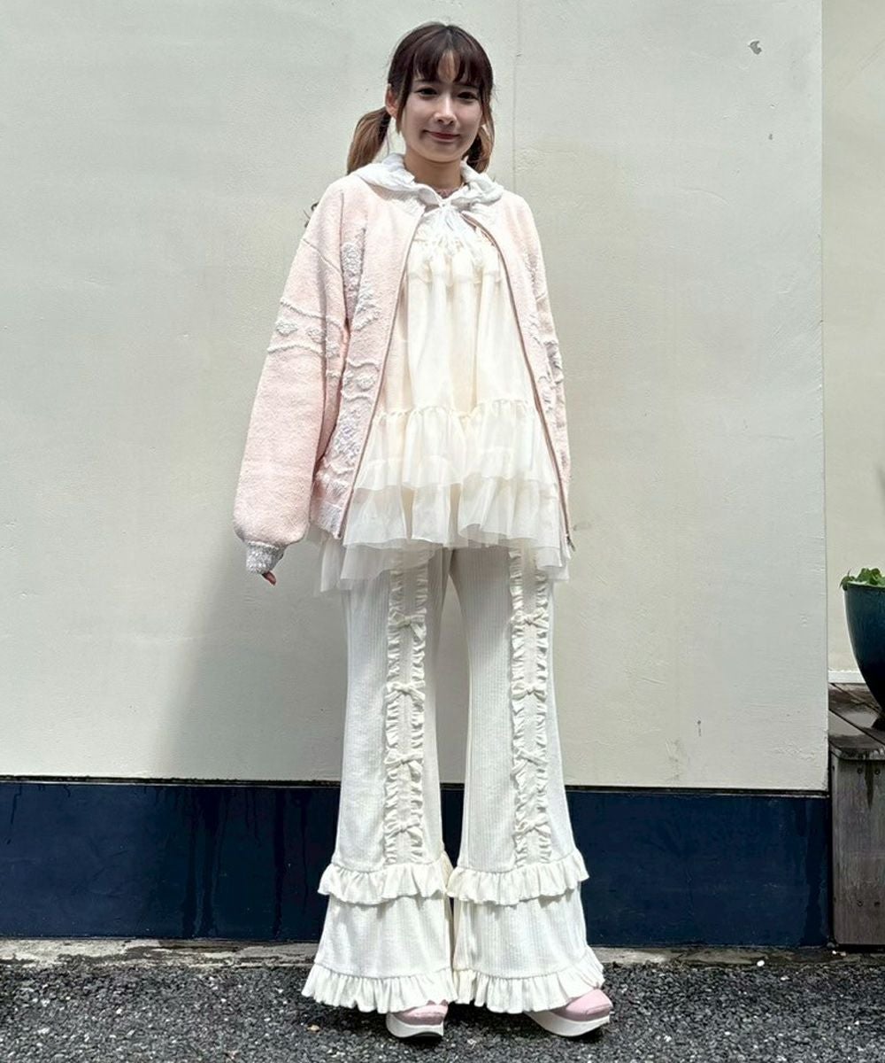 DECORATE RIBBON FLARE PANTS | Candy Stripper（キャンディ