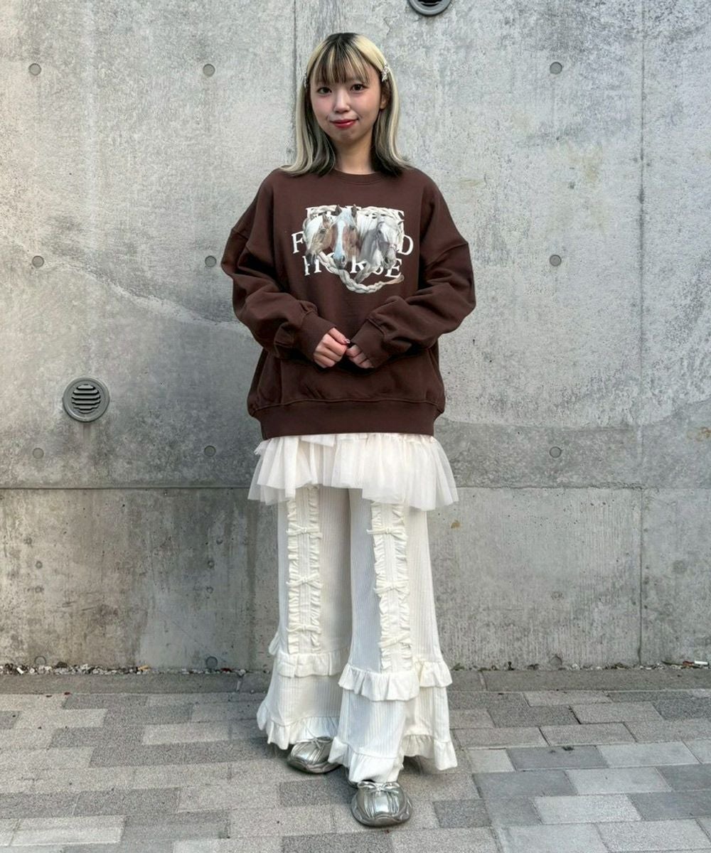 DECORATE RIBBON FLARE PANTS | Candy Stripper（キャンディ