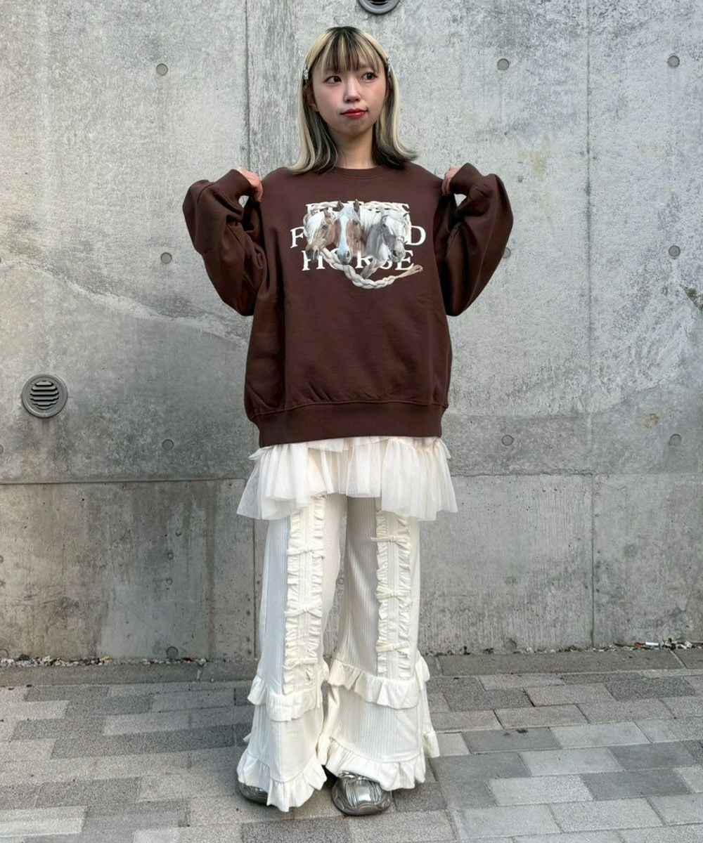 DECORATE RIBBON FLARE PANTS | Candy Stripper（キャンディ