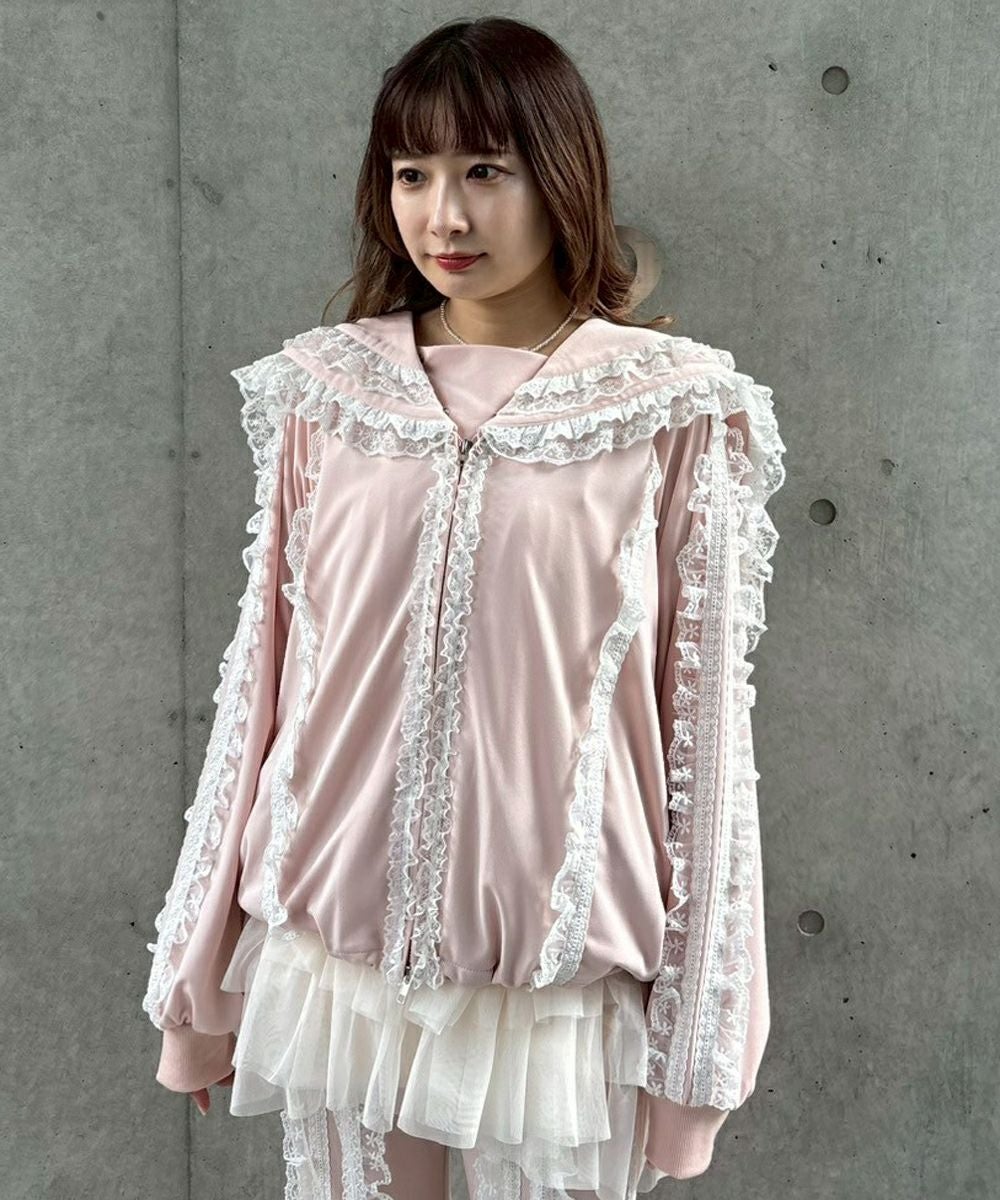 FRILL LACY JERSEY BLOUSON | Candy Stripper（キャンディ