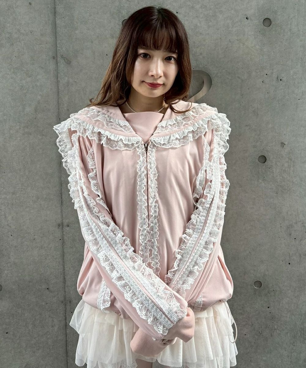 FRILL LACY JERSEY BLOUSON | Candy Stripper（キャンディ