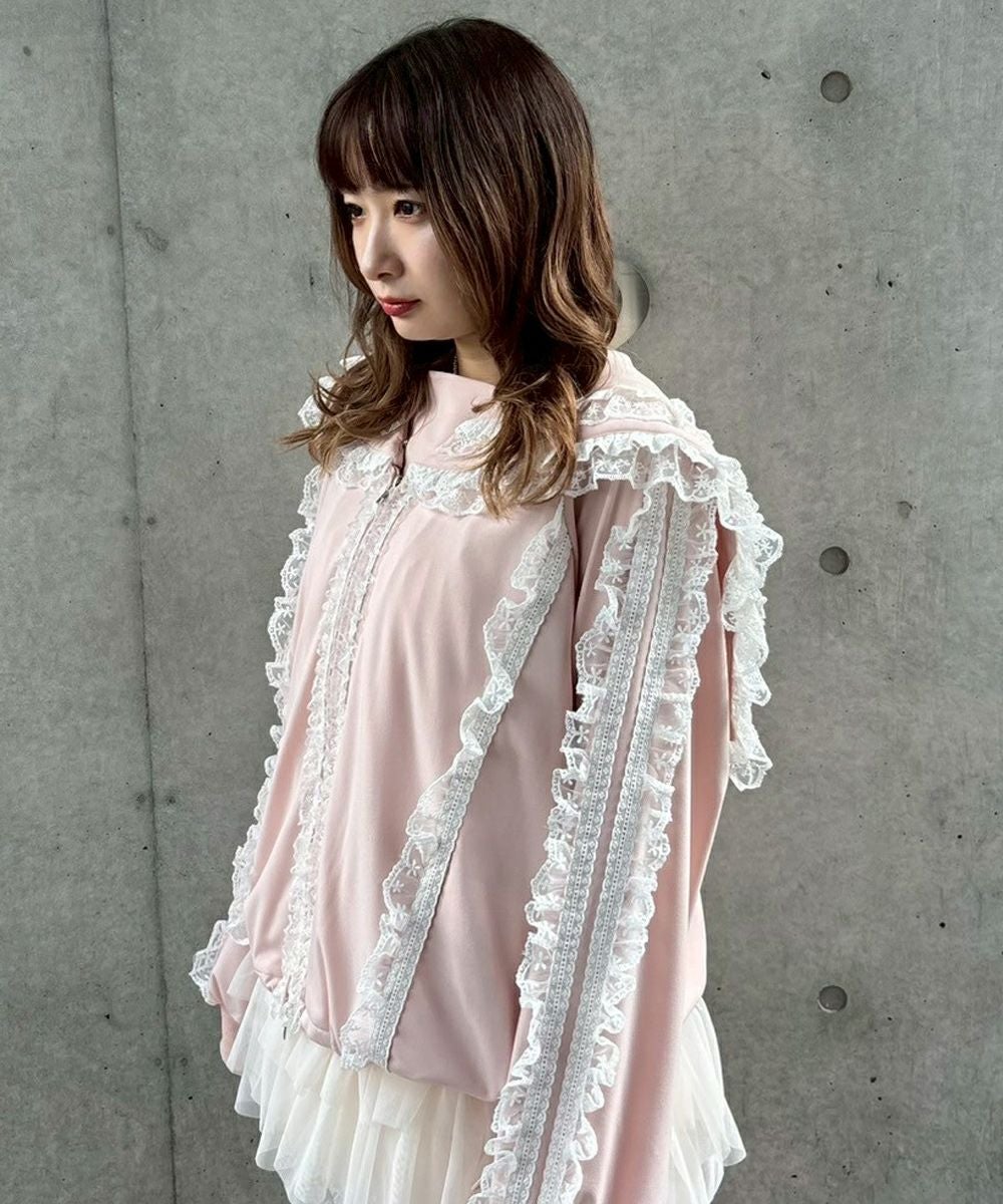 FRILL LACY JERSEY BLOUSON | Candy Stripper（キャンディ