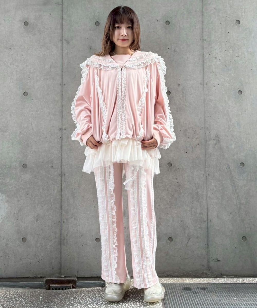 FRILL LACY JERSEY BLOUSON | Candy Stripper（キャンディ