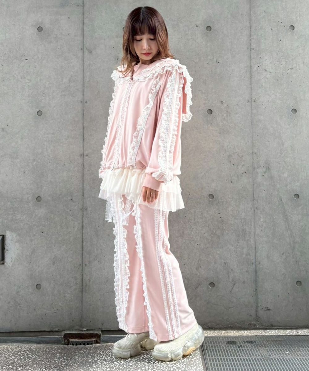 FRILL LACY JERSEY BLOUSON | Candy Stripper（キャンディ