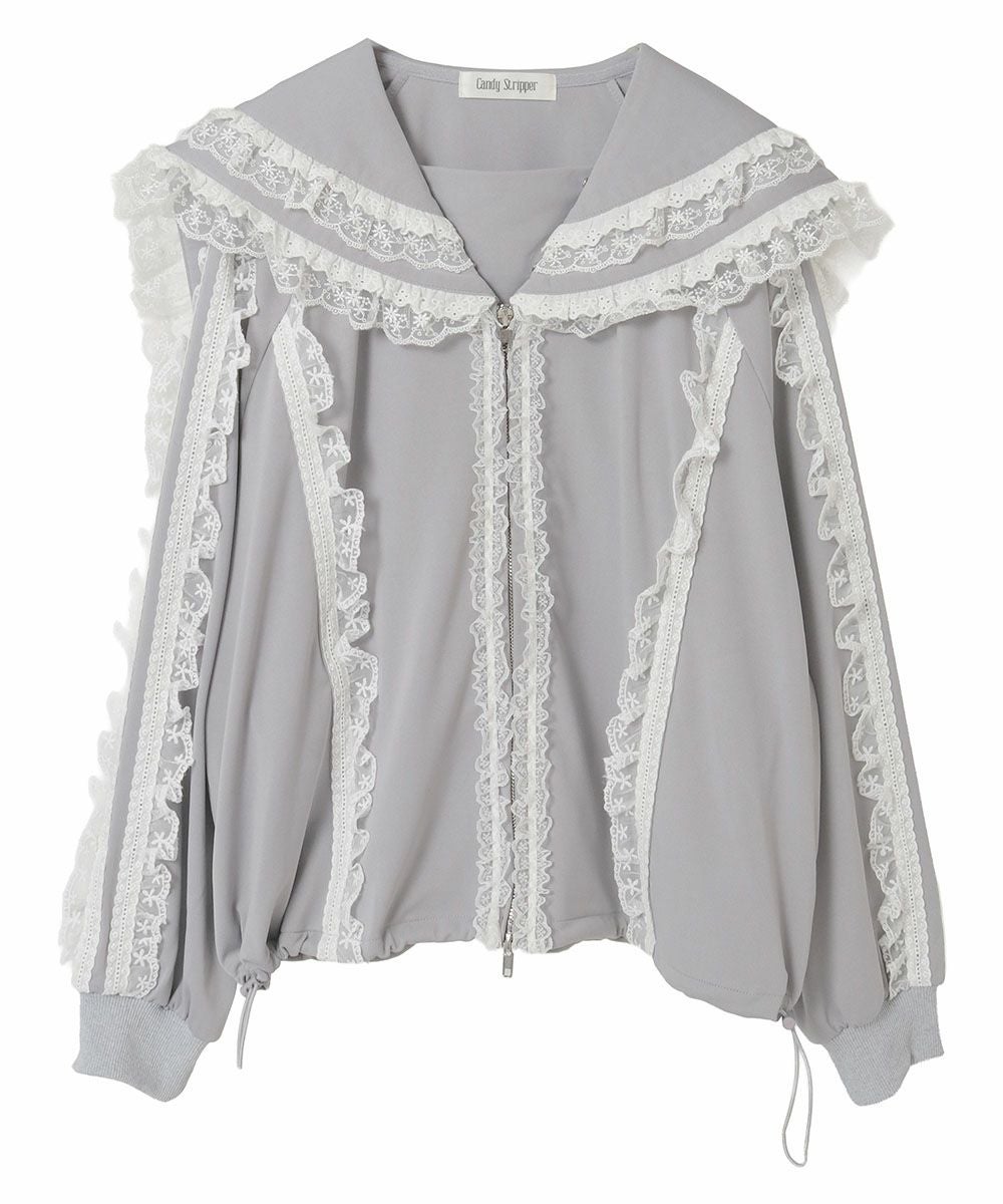 ジャケット・アウター Candy Stripper FRILL LACY JERSEY BLOUSON FRILL LACY JERSEY BLOUSON | Candy Stripper（キャンディ