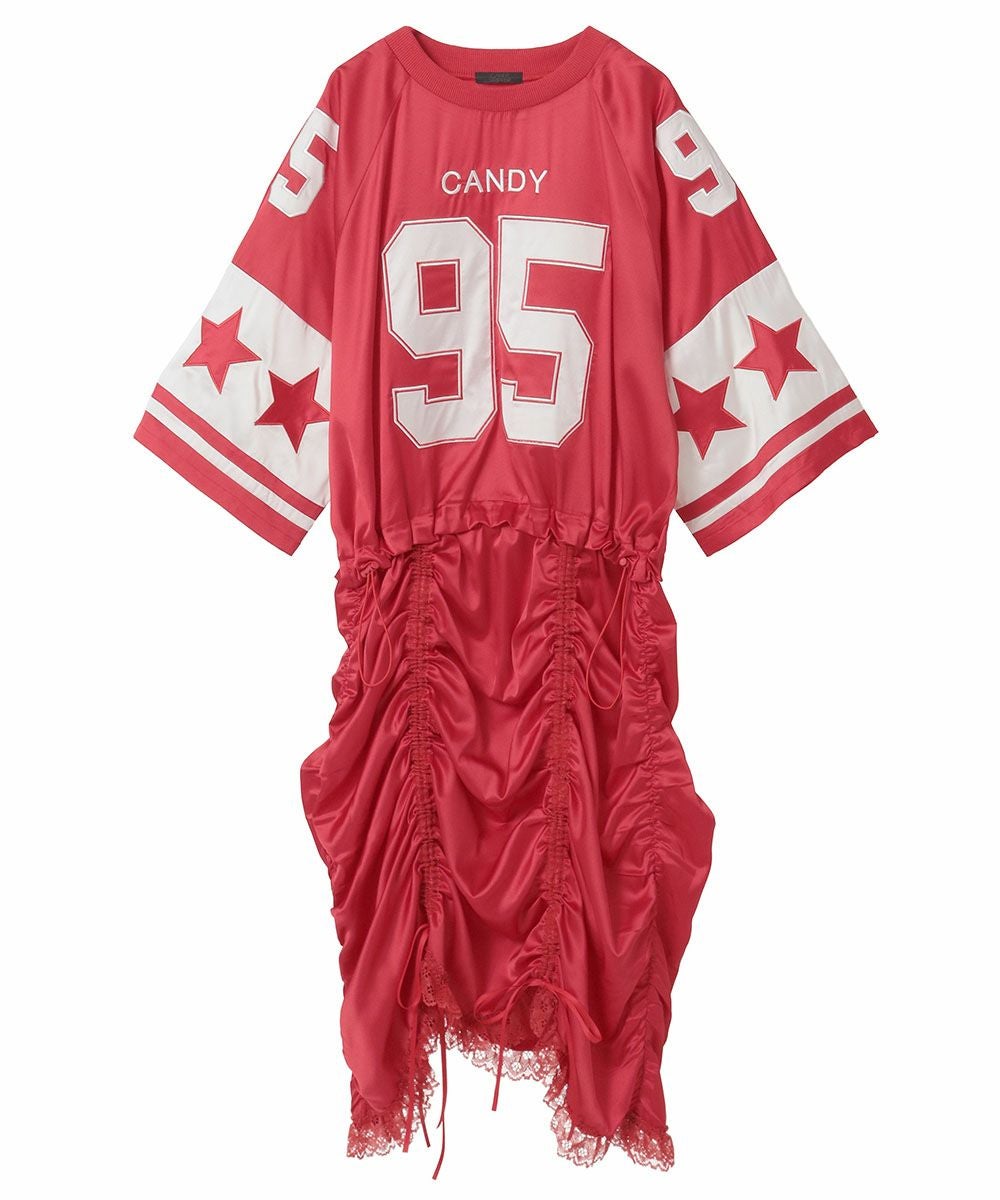 NUMBERING SATIN ONE-PIECE | Candy Stripper（キャンディ