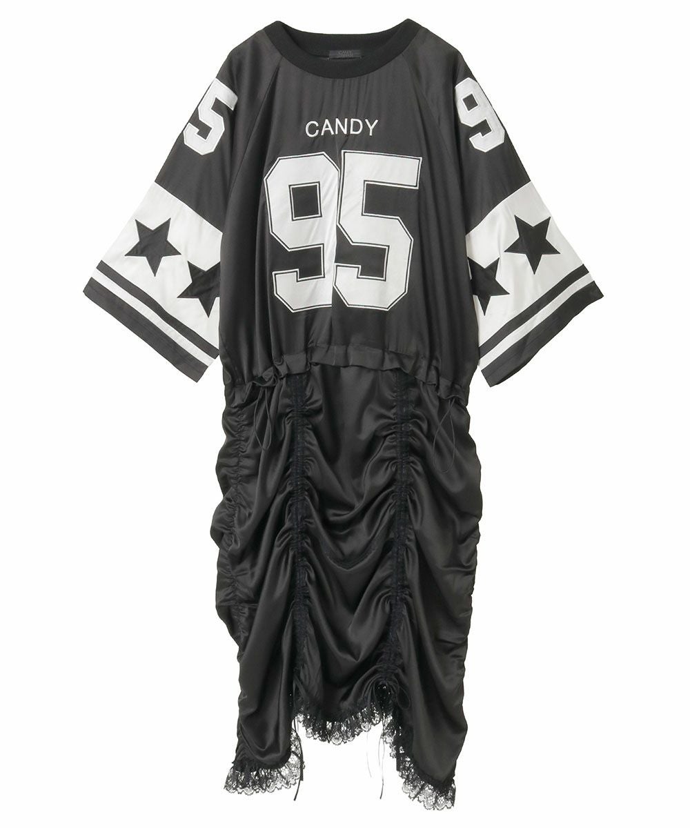 NUMBERING SATIN ONE-PIECE | Candy Stripper（キャンディ
