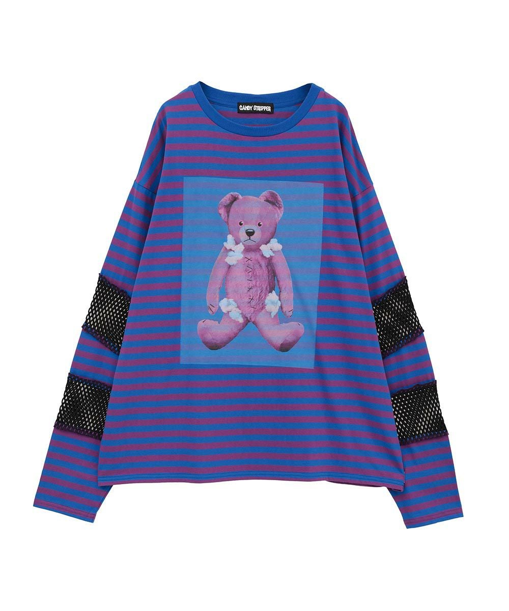 BROKEN BEAR PATCHED BORDER TOPS | Candy Stripper（キャンディ