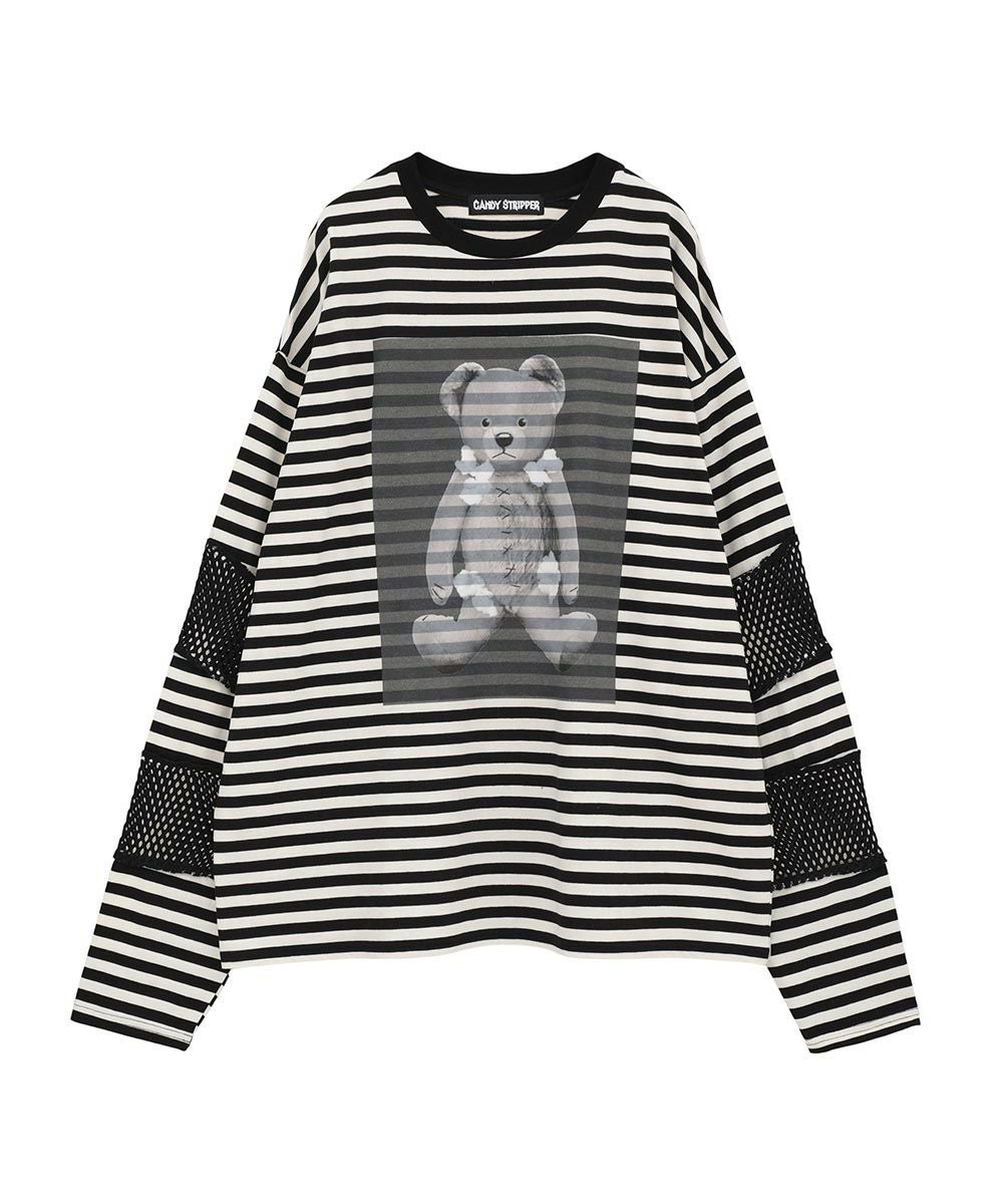 BROKEN BEAR PATCHED BORDER TOPS | Candy Stripper（キャンディ
