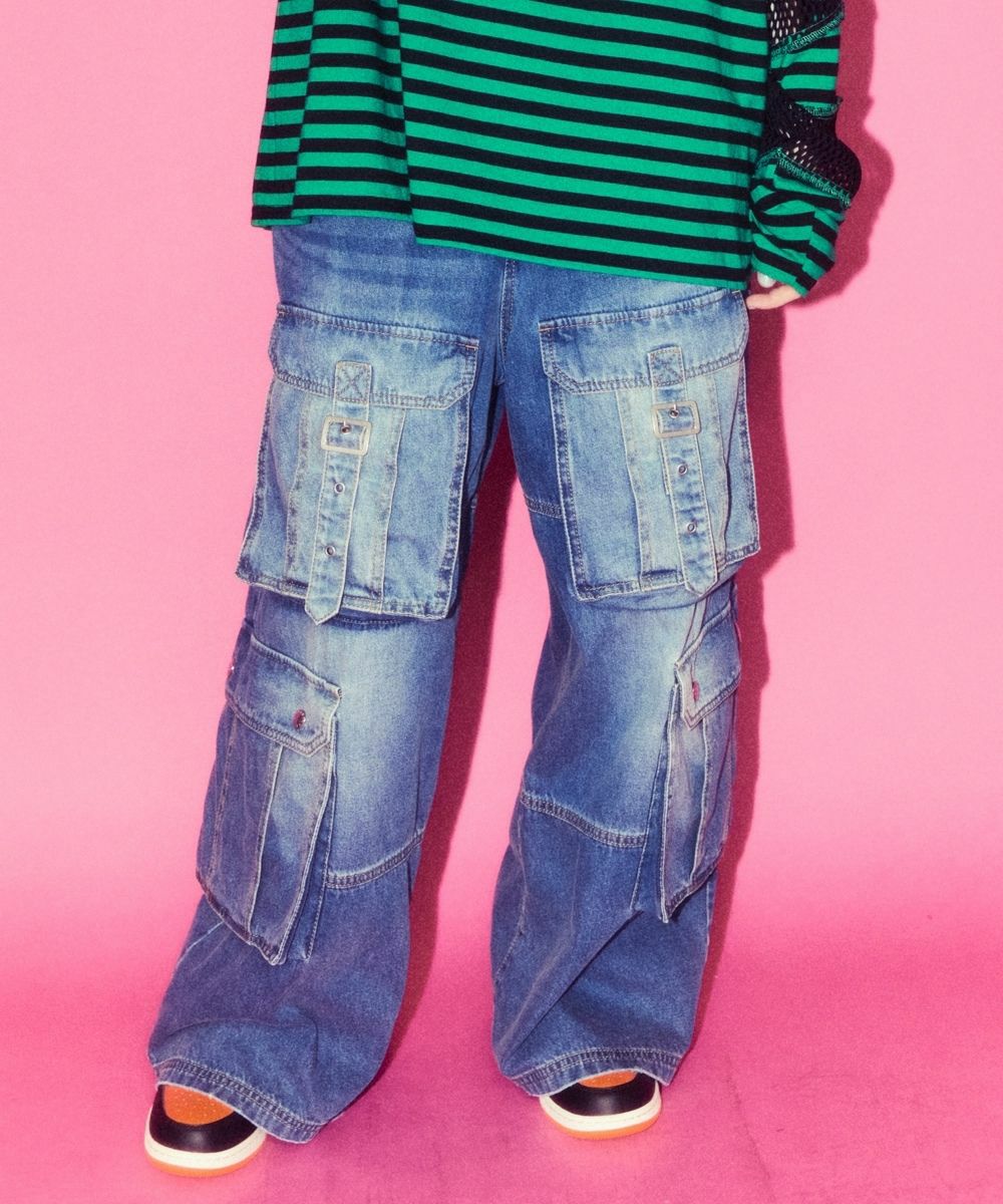 9 POCKETS LAYERED DENIM PANTS | Candy Stripper（キャンディ