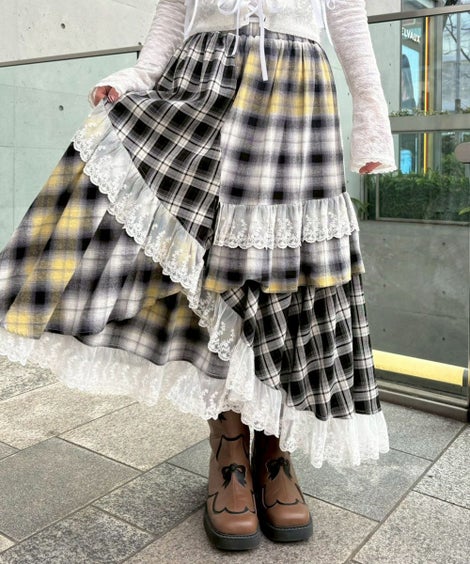 LACE CHECK SKIRT | Candy Stripper（キャンディ ストリッパー 