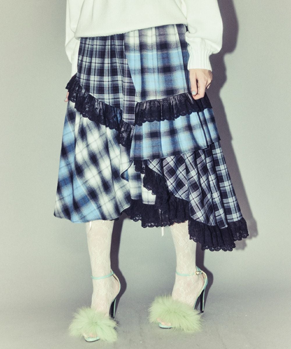LACE CHECK SKIRT | Candy Stripper（キャンディ ストリッパー