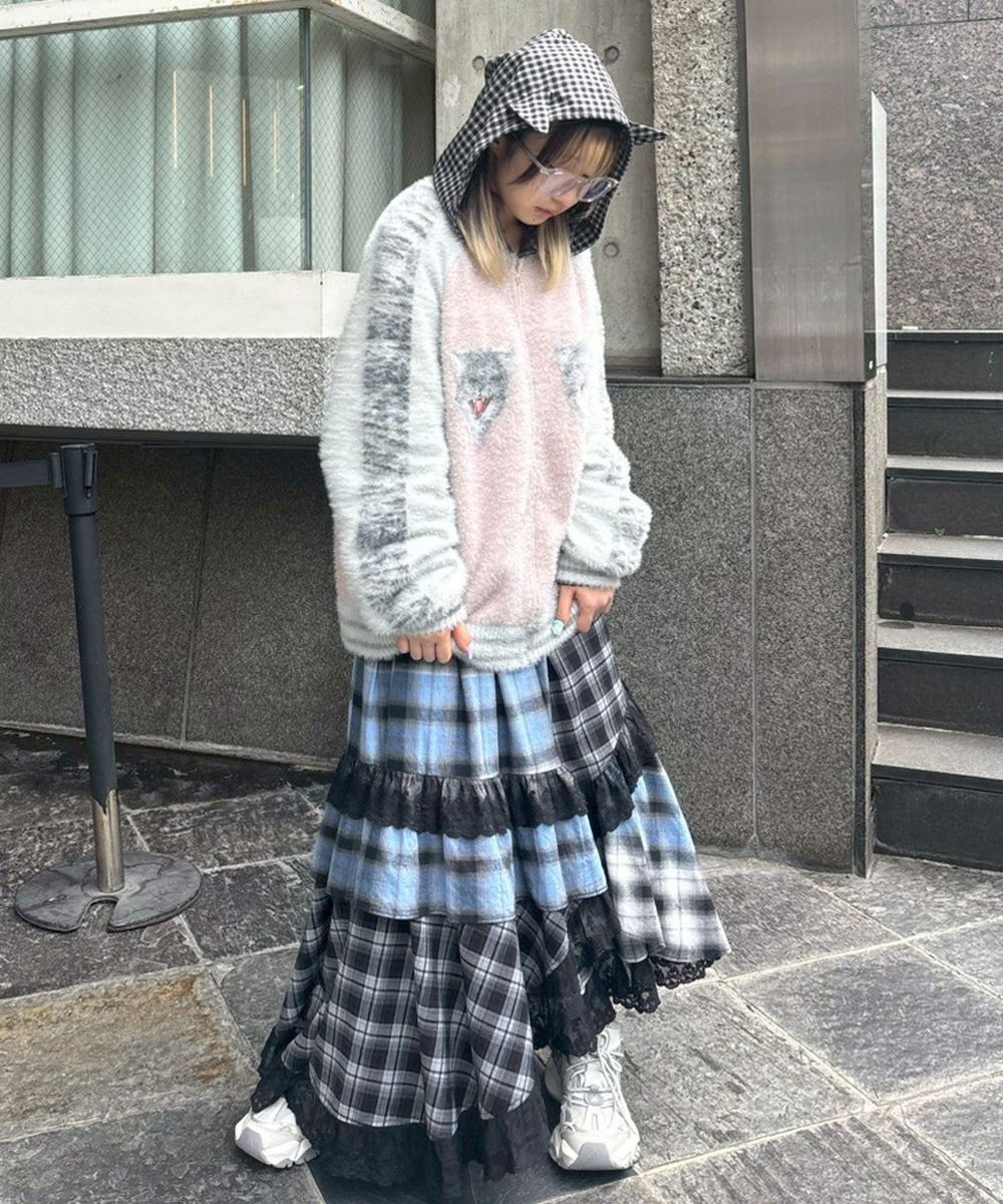 LACE CHECK SKIRT | Candy Stripper（キャンディ ストリッパー