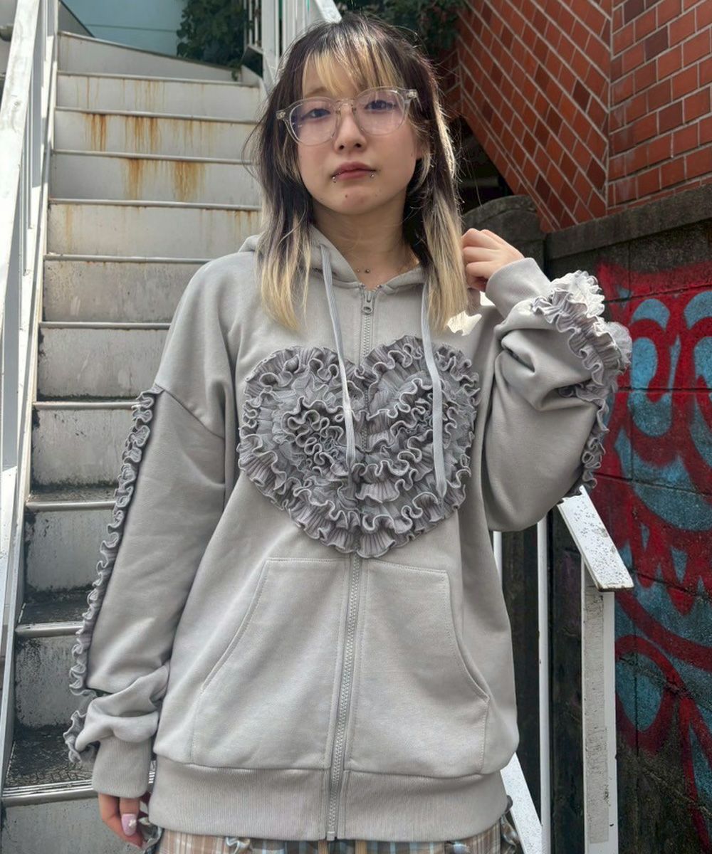 HEART FRILL HOODIE | Candy Stripper（キャンディ ストリッパー