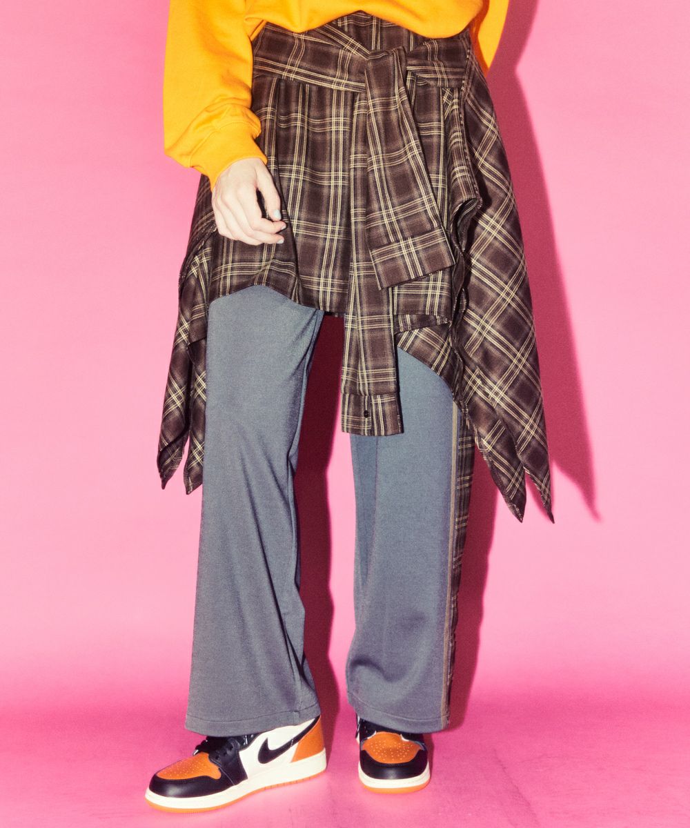 CHECK SHIRT LAYERED TRACK PANTS | Candy Stripper（キャンディ