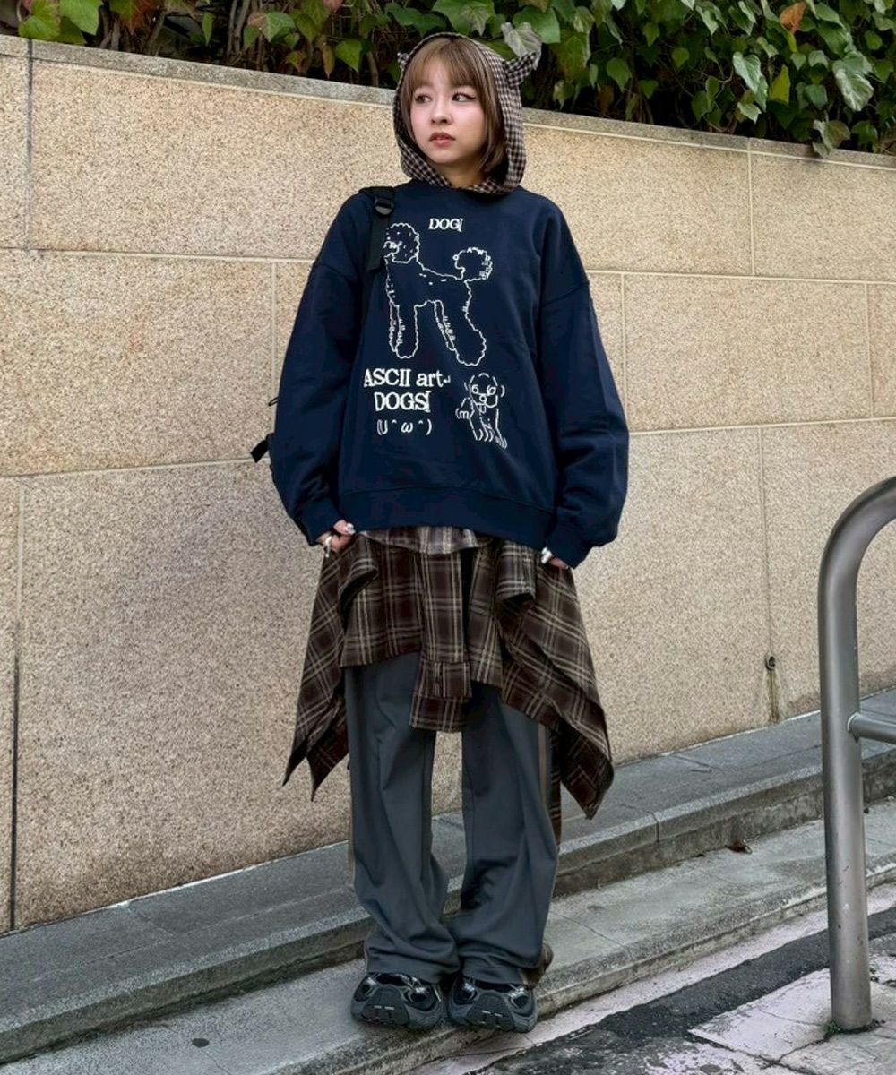 CHECK SHIRT LAYERED TRACK PANTS | Candy Stripper（キャンディ