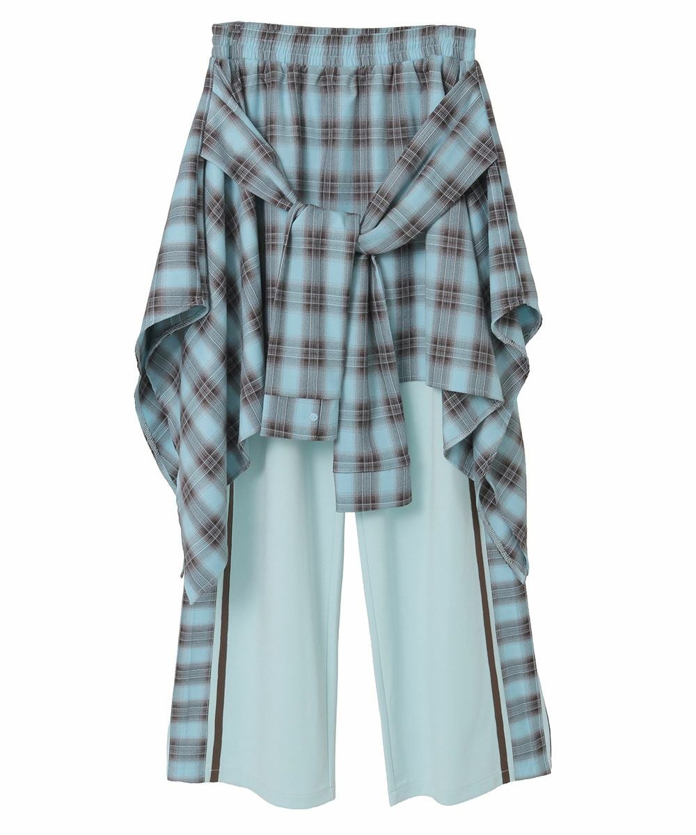 CHECK SHIRT LAYERED TRACK PANTS | Candy Stripper（キャンディ