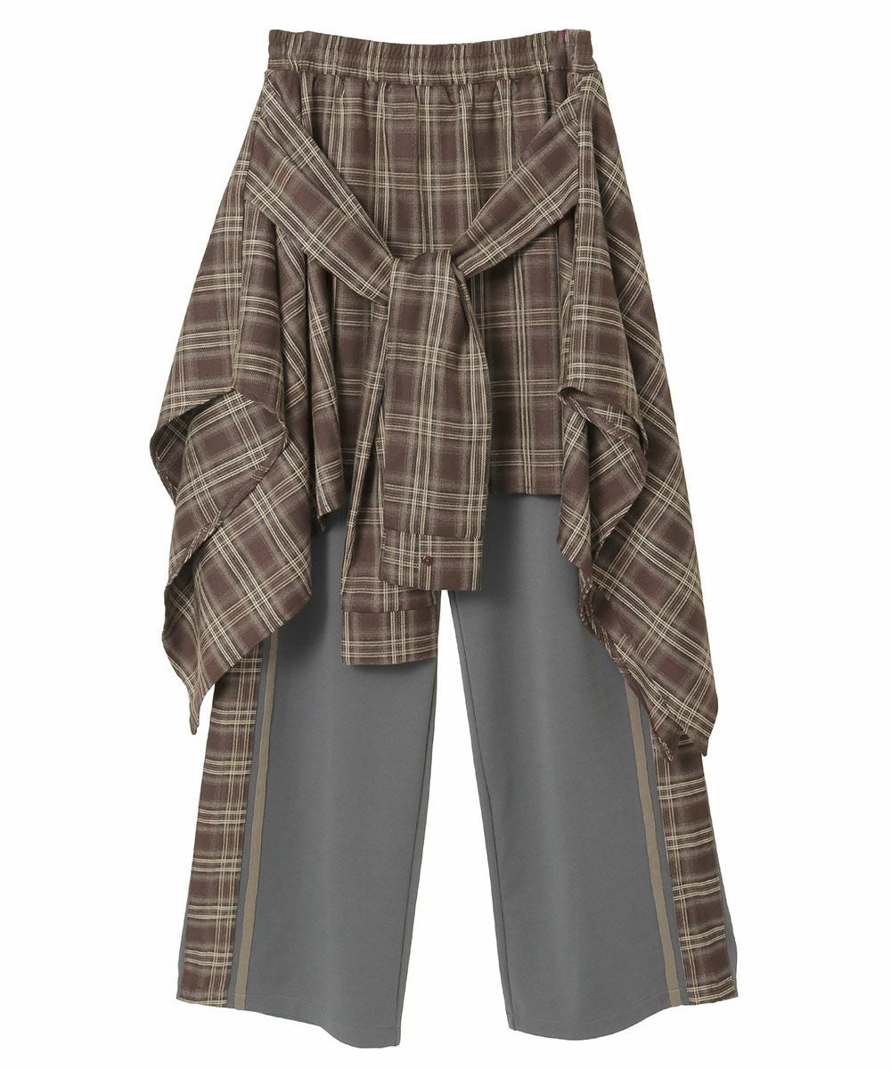 CHECK SHIRT LAYERED TRACK PANTS | Candy Stripper（キャンディ