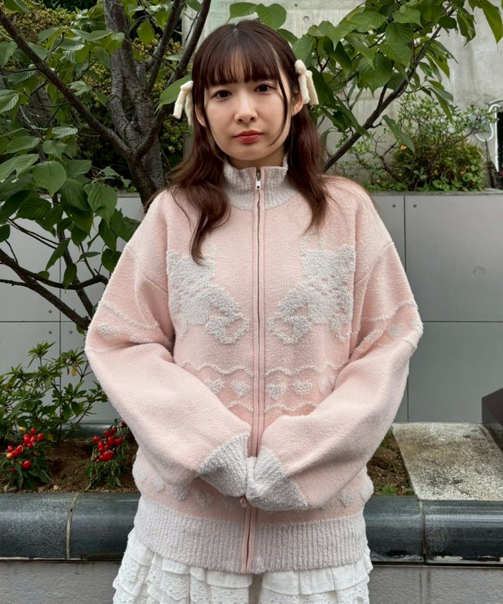 RABBIT KNIT TRACK JACKET | Candy Stripper（キャンディ ストリッパー