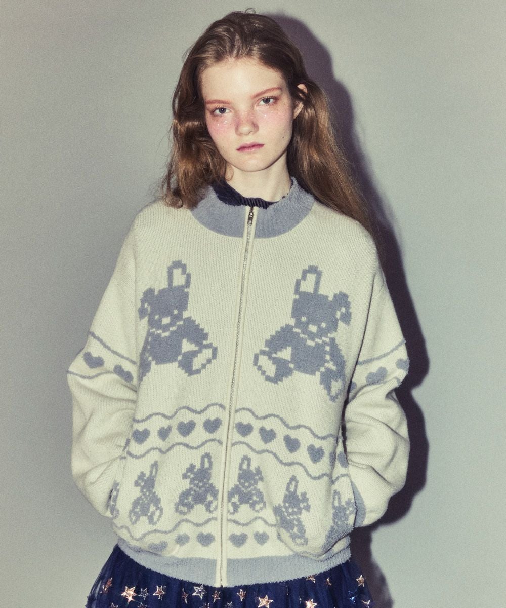 RABBIT KNIT TRACK JACKET | Candy Stripper（キャンディ ストリッパー