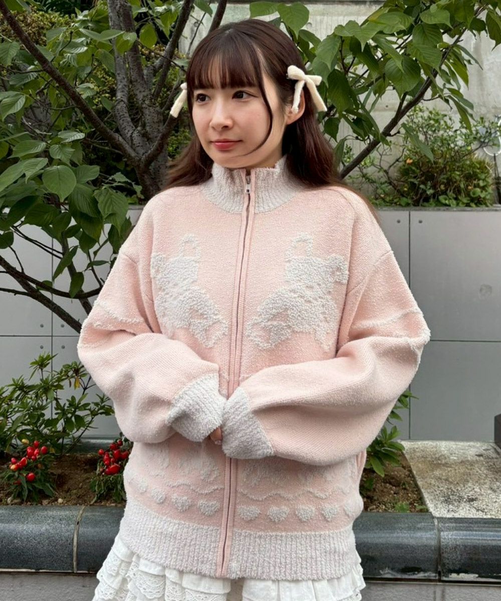 RABBIT KNIT TRACK JACKET | Candy Stripper（キャンディ ストリッパー