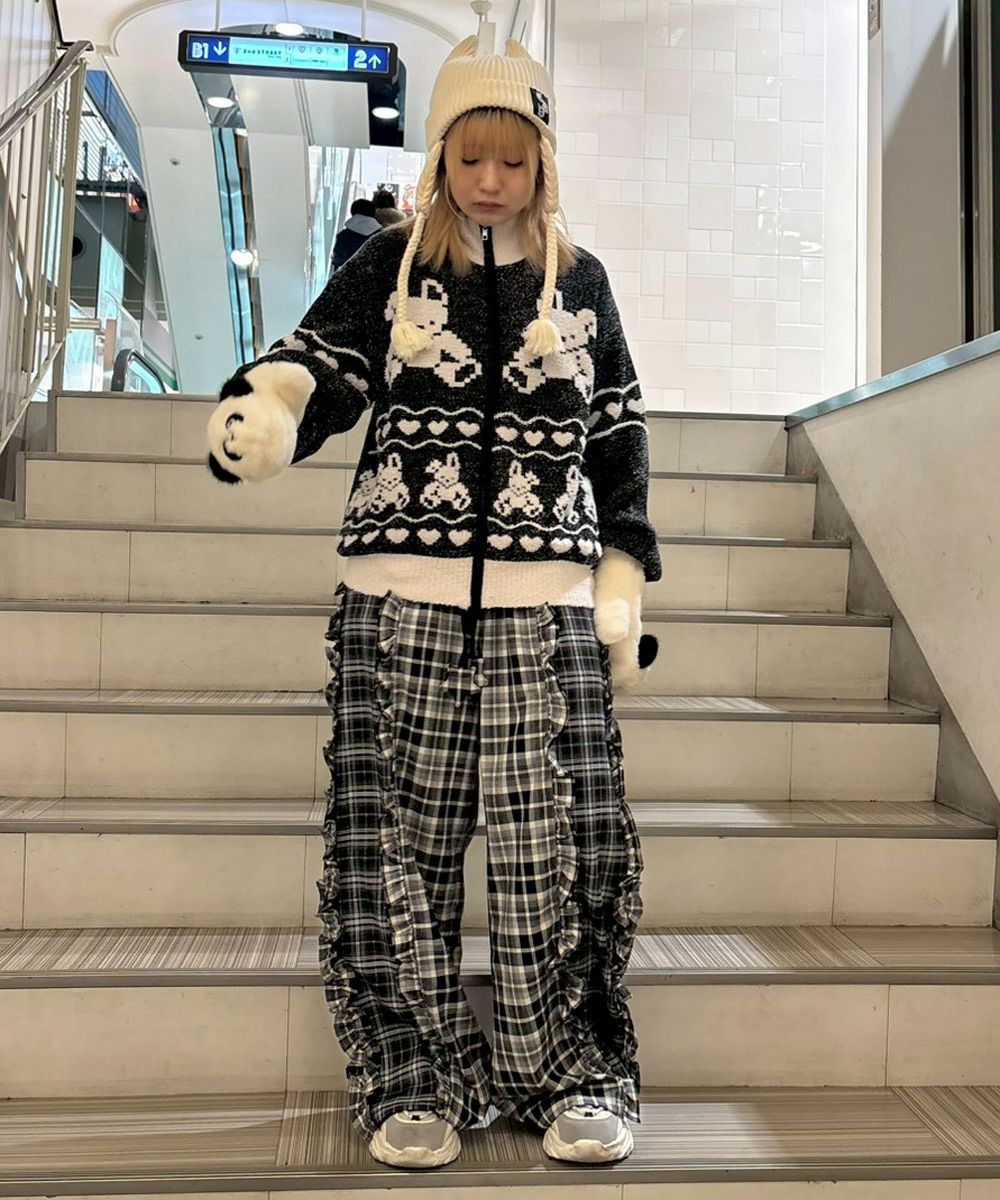 RABBIT KNIT TRACK JACKET | Candy Stripper（キャンディ ストリッパー