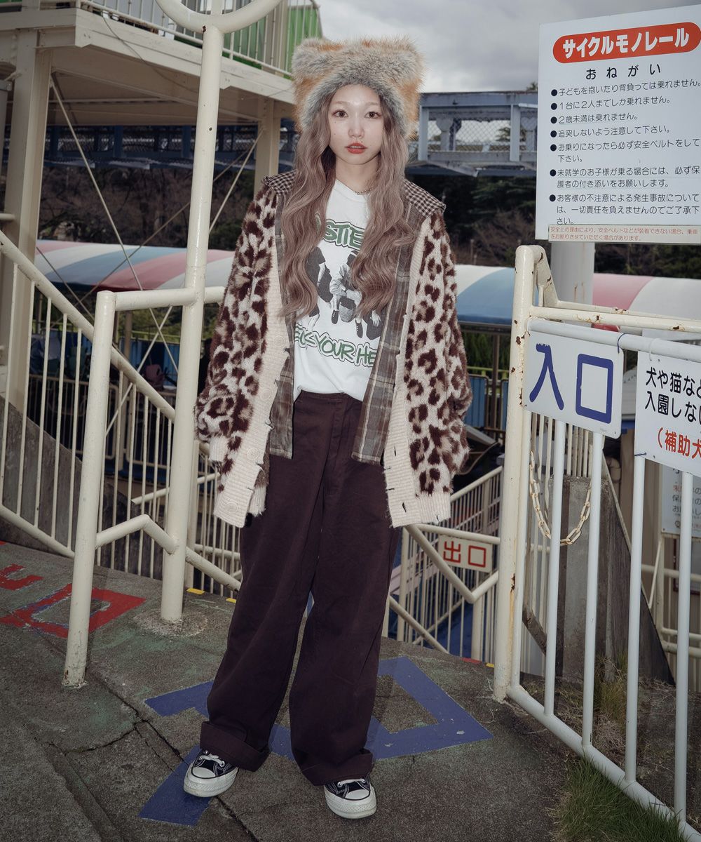 FLUFFY STAR LEOPARD KNIT CARDIGAN | Candy Stripper（キャンディ