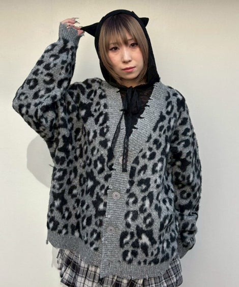 FLUFFY STAR LEOPARD KNIT CARDIGAN | Candy Stripper（キャンディ 